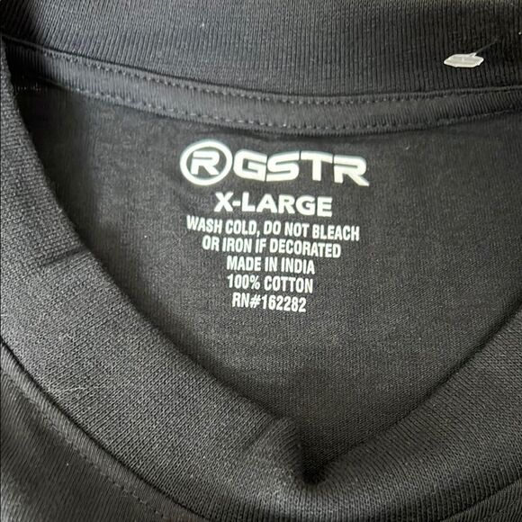 GSTR Black Short Sleeve Tee with Colorful Chest Logo - Picture 7 of 7